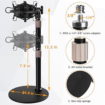 audio-technica AT2020 アームスタンド　ショックマウント付き Amazon | AT2020 マイクスタンド ショックマウントとポップ